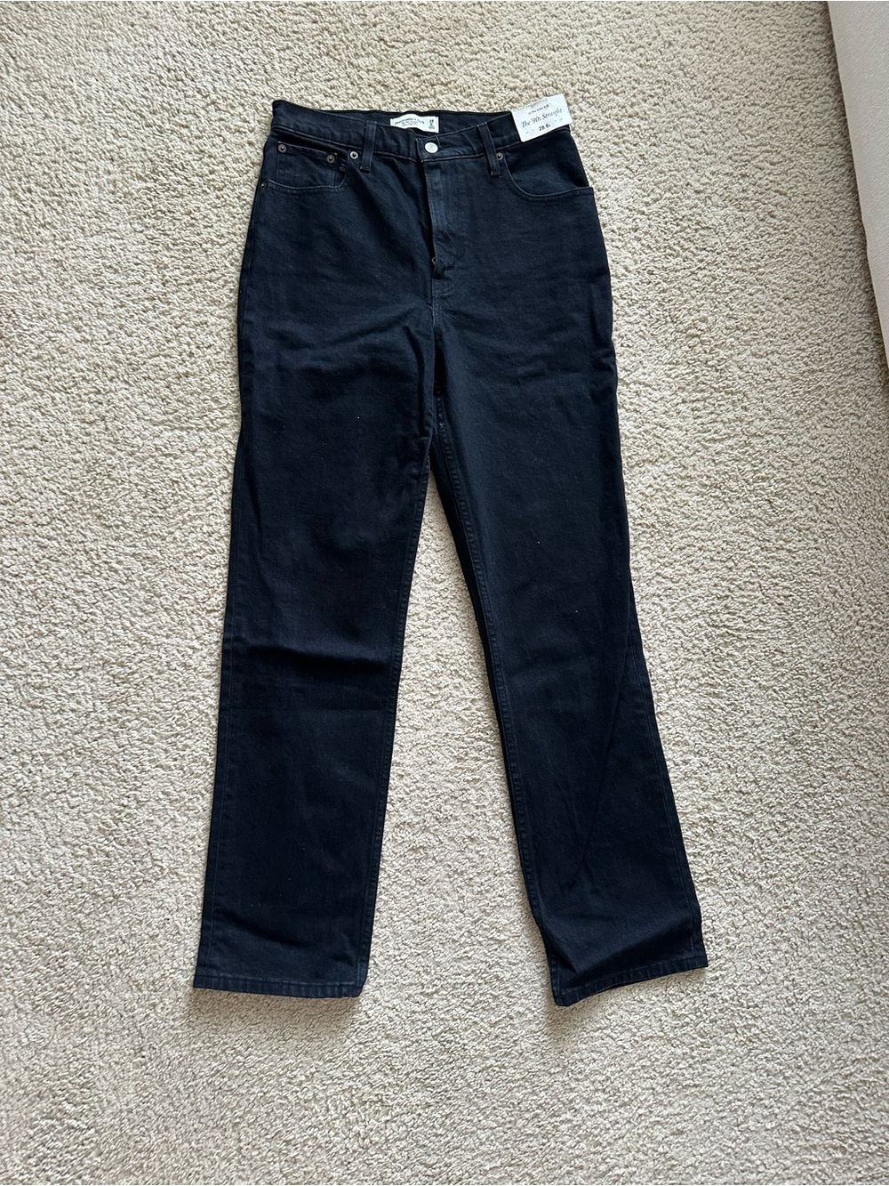 Abercrombie & Fitch High-Rise Black Straight Jeans